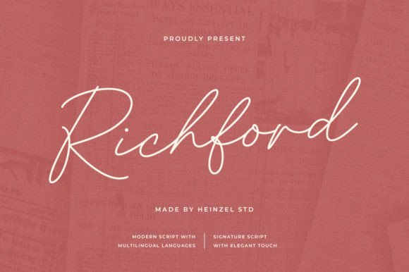 Richford: A Modern Script Font for Editorial Design